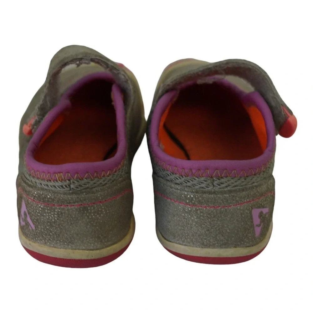 Plae Mary Jane Shoes Kids 6 Grey Pink Glitter Sparkle Active Sneakers